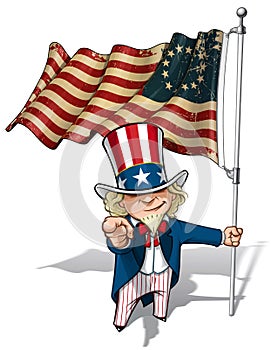 Uncle Sam I Want You - Betsy Ross Flag