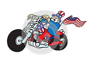 Uncle Sam on motorcycle