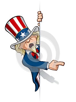 Uncle Sam Pointing at a Banner photo