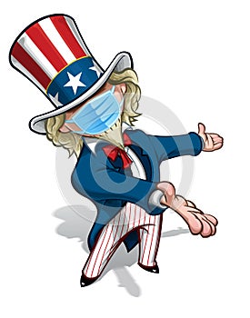 Uncle Sam Presenting - Surgical Mask