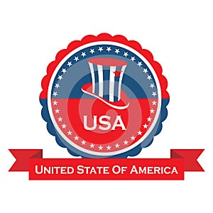 uncle sam's hat label. Vector illustration decorative design