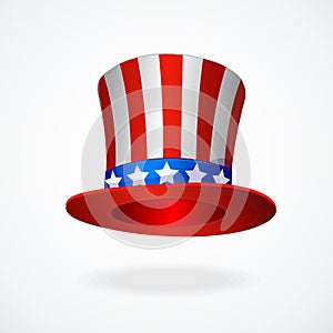 Uncle Sam's hat vector. 4 of July celebration icon