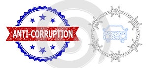 Unclean Bicolor Anti-Corruption Watermark and Car Arrest Web Mesh Icon