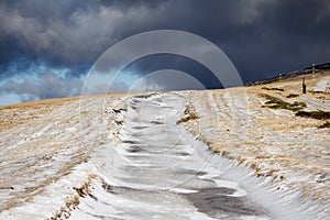 Uncleaned icy road