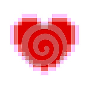Unclear red heart - vector