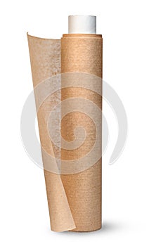 Uncoil roll of parchment vertically