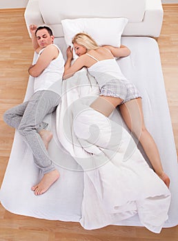 Uncomfortable Husband Sleeping