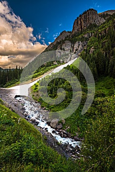 Engineer Pass part of Alpine Loop Colorado Uncompahgre River wit