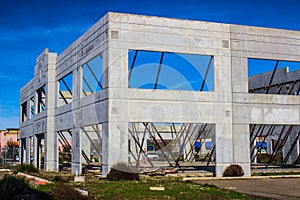 Uncompleted Office Building Shell With Bracing