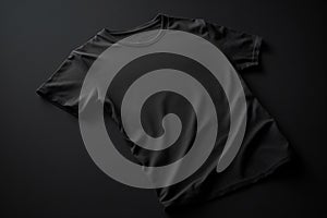 Uncomplicated Design, Black T-shirt Mockup on White Background