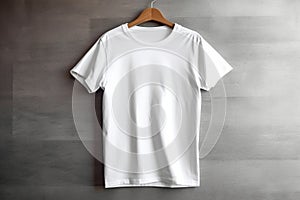 Uncomplicated Design, White T-shirt Mockup with White Background photo