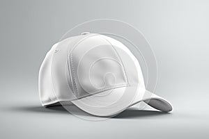 Uncomplicated Vision, Realistic White Cap Mockup on Light Gray Background