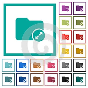 Uncompress directory flat color icons with quadrant frames
