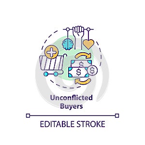 Unconflicted buyers concept icon