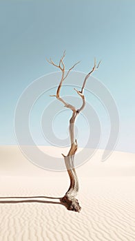 The Unconnected: A Closeup of a Dead Tree in the Desert