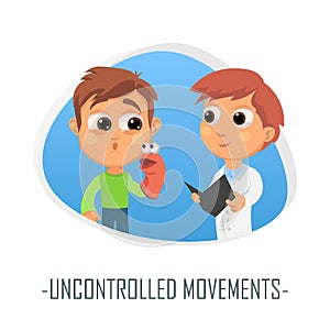 Uncontrolled movements medical concept. Vector illustration. photo