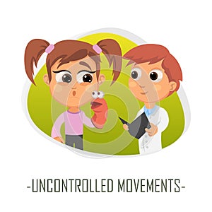 Uncontrolled movements medical concept. Vector illustration. photo