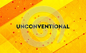 Unconventional abstract digital banner yellow background