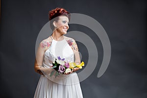 Unconventional bride portrait photo