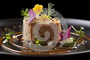 Unconventional dish of tuna parfait with mustard.