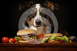 Unconventional Dog care hamburger. Generate AI