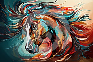 Unconventional Head of abstract horse. Generate Ai