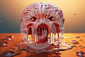 Unconventional Melting brain idea. Generate Ai