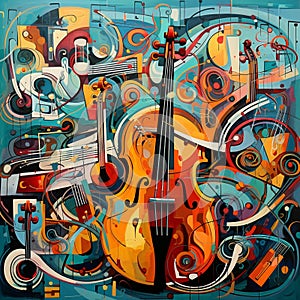 Unconventional Orchestra: Abstract Expressionism Artwork