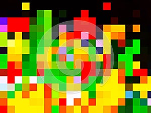 An unconventionally stunning graphical design of colorful pattern of squares photo