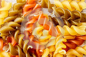 Uncook fusilli background.