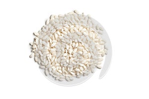 The uncooked arborio rice