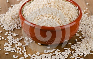 Uncooked arborio rice