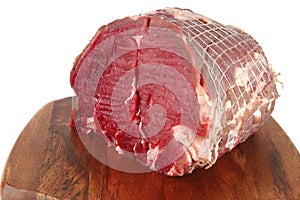 Uncooked beef meat on plate