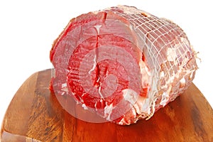 Uncooked beef meat on plate