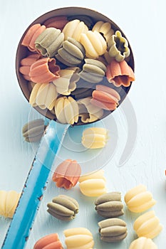 Uncooked calici pasta