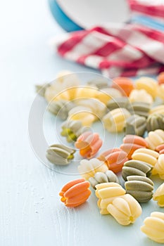 Uncooked calici pasta