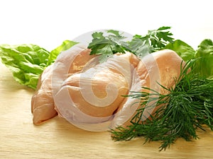 Uncooked chicken breast,