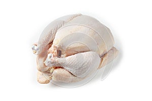 Uncooked chicken on white background