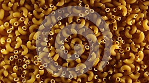 Uncooked Chifferi Rigati Pasta, Scattered Dry Macaroni - Rotating Background