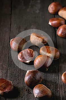 Uncooked edible chestnuts