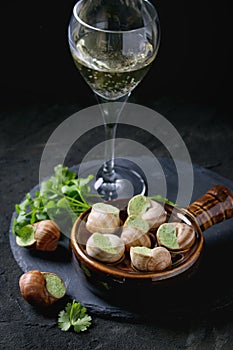 Uncooked Escargots de Bourgogne snails
