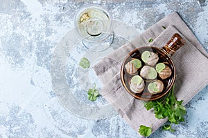 Uncooked Escargots de Bourgogne snails