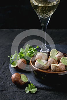 Uncooked Escargots de Bourgogne snails