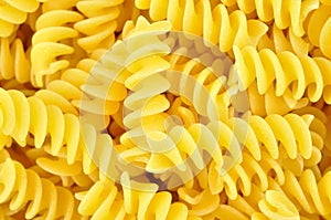 Uncooked fusilli, italian pasta