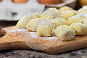 Uncooked homemade gnocchi