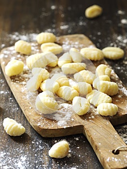 Uncooked homemade potato gnocchi