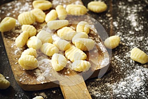 Uncooked homemade potato gnocchi