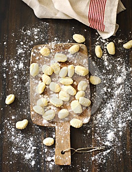 Uncooked homemade potato gnocchi