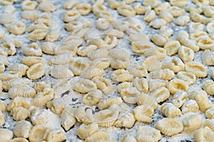 Uncooked homemade potato gnocchi