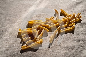 Uncooked Italian Casarecce pasta